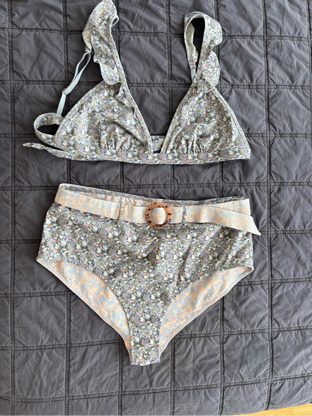 Love Stories Purple High Waisted Bikini - Floral Print
